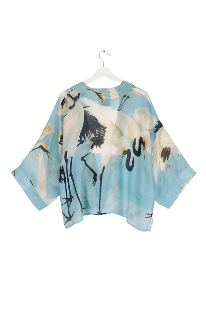 One Hundred Stars Stork Kimono Sky Blue