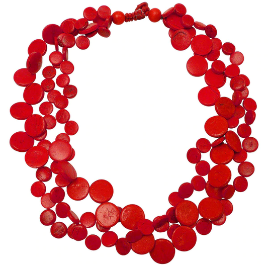 Lotus Feet Red Drops Necklace