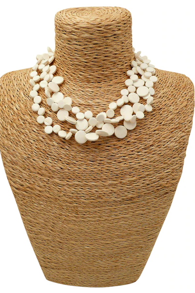 Lotus Feet Cream Dots Necklace