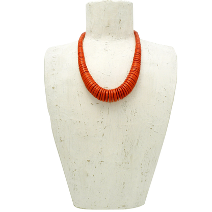 Lotus Feet Orange Disk Necklace 