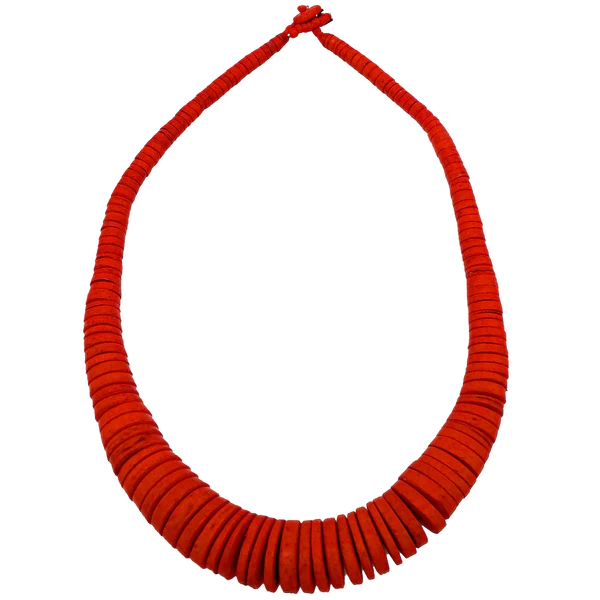 Lotus Feet Orange Disk Necklace 