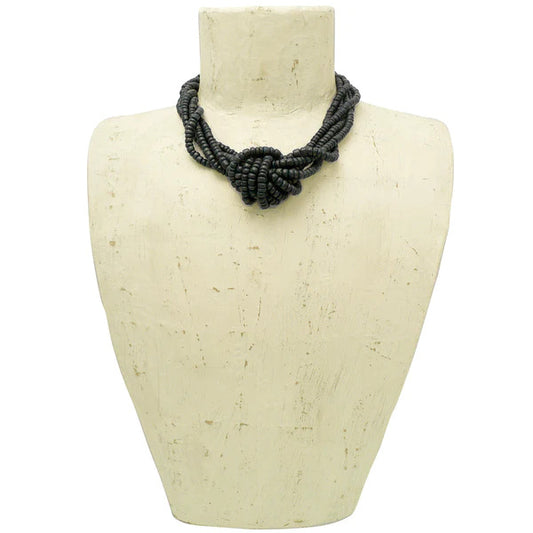 Lotus Feet Dark Navy Knot Necklace