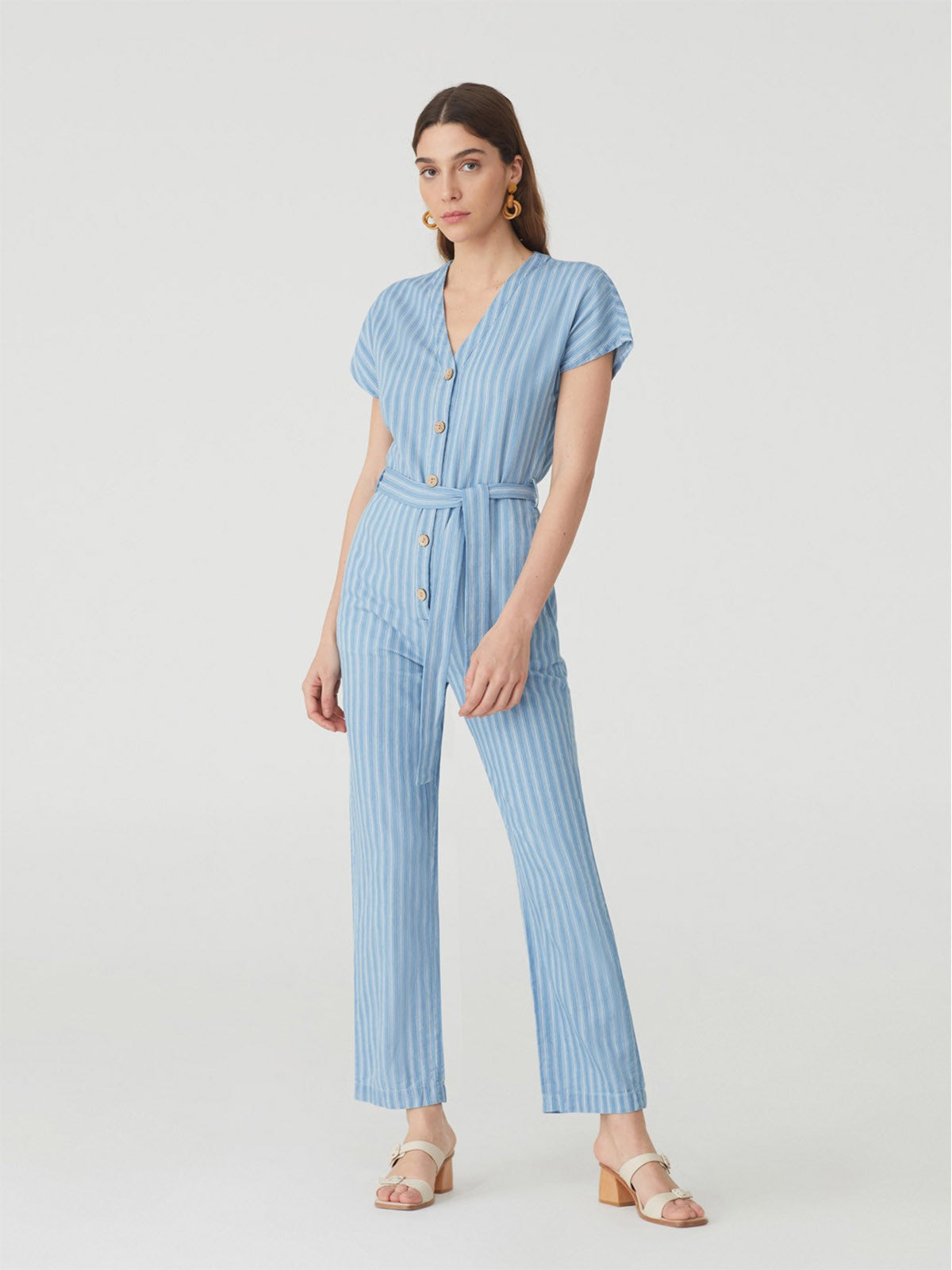 Nice Things Striped Denim Jumpsuit