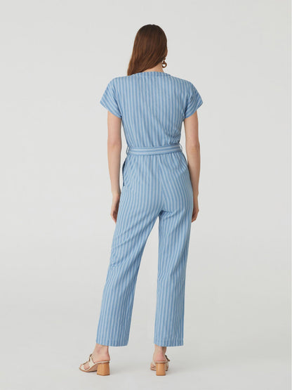 Nice Things Striped Denim Jumpsuit