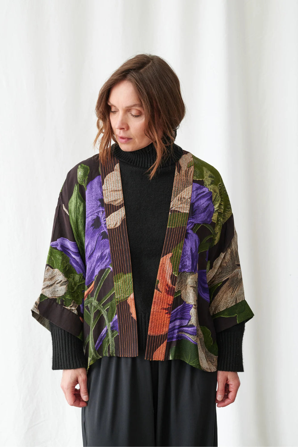 Nasturium Black Kimono