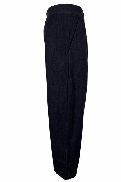 Denim Trousers With Pleats