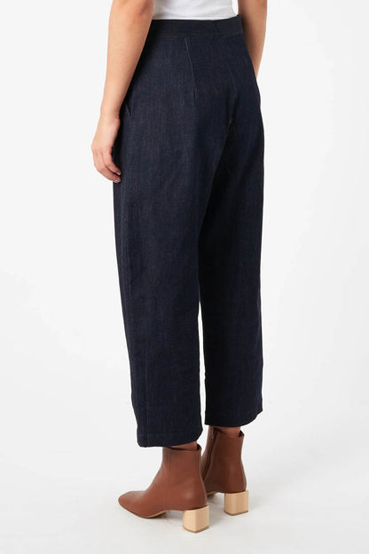 Denim Trousers With Pleats