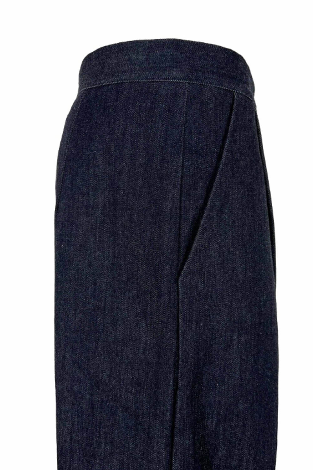 Denim Trousers With Pleats