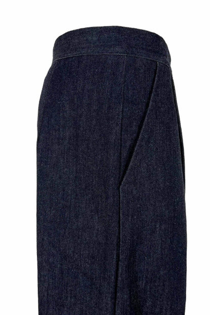 Denim Trousers With Pleats