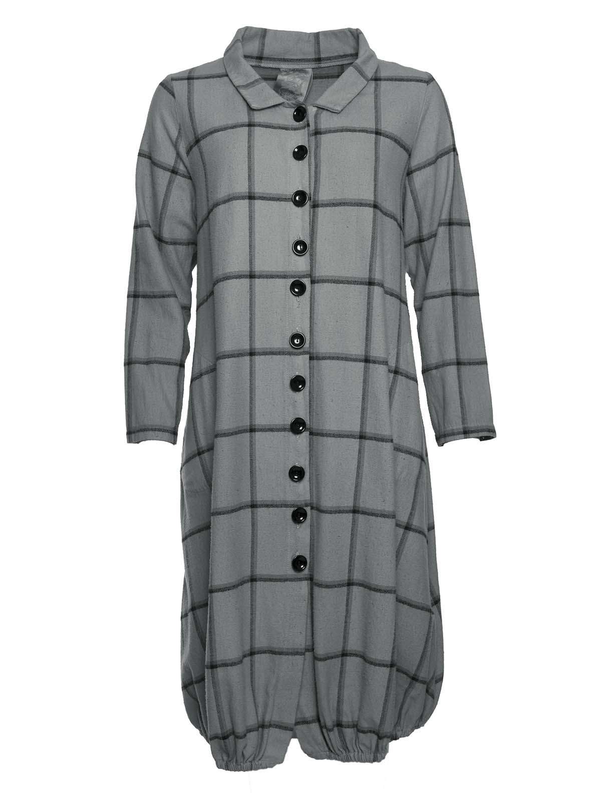Out of Xile Button Coat Dress 57v Silver