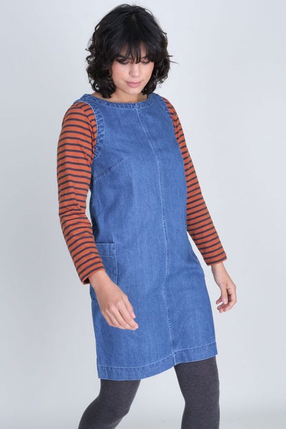 Bibico Eva Pinafore Dress Denim Blue