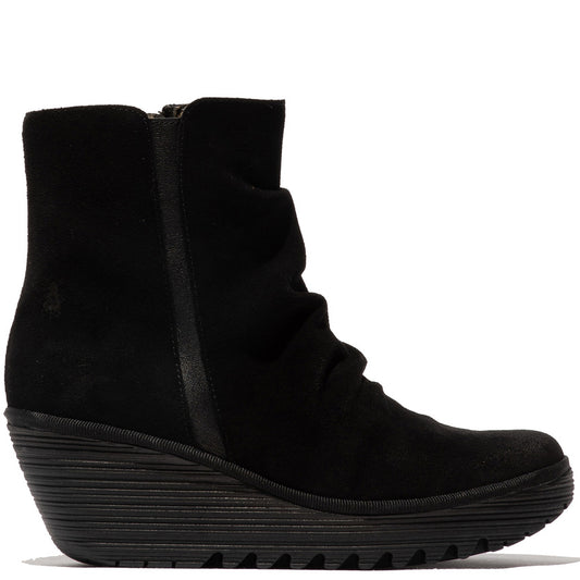 Fly London Yopa Boot Oil Suede Black Black