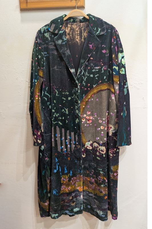 YC21-42 Cotton Velvet Winter Flower Coat