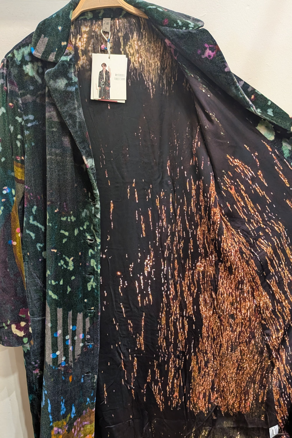 YC21-42 Cotton Velvet Winter Flower Coat