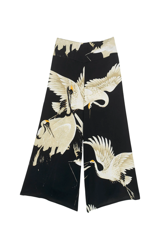 One Hundred Stars Stork Palazzo Pants Black Black