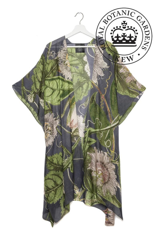 One Hundred Stars Kew Passion Flower Throwover Grey
