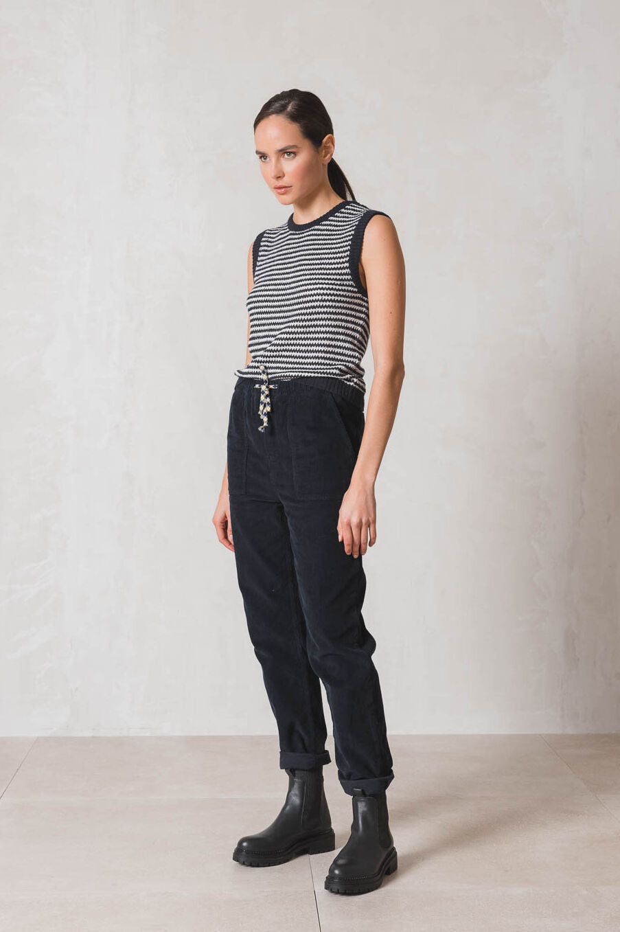 Indi & Cold Marino Zig Zag Tank Top Blue Blue
