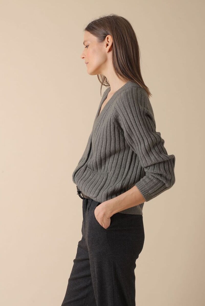 Indi & Cold Recycled Polyester Green Cardigan