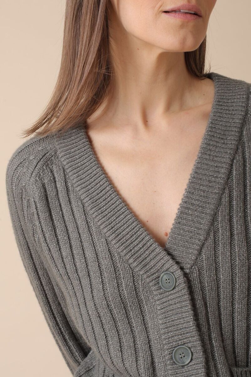 Indi & Cold Recycled Polyester Green Cardigan