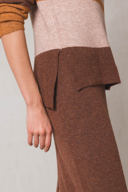 Indi & Cold Tandoori Knitted Skirt Brown