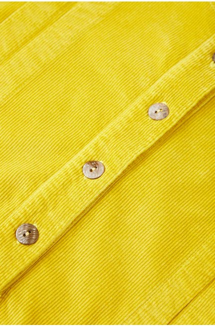 Sahara Cotton Babycord Shirt Dress Chartreuse