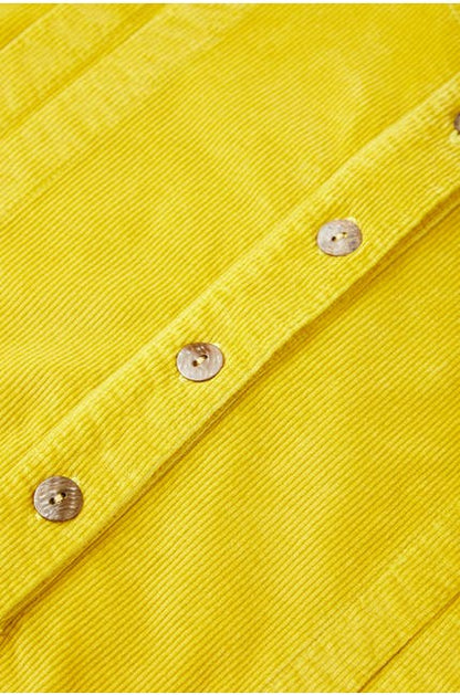Sahara Cotton Babycord Shirt Dress Chartreuse