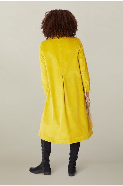 Sahara Cotton Babycord Shirt Dress Chartreuse