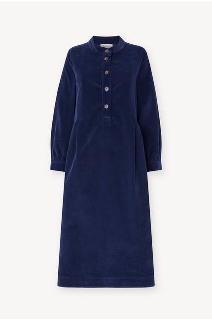 Sahara Cotton Babycord Shirt Dress Indigo