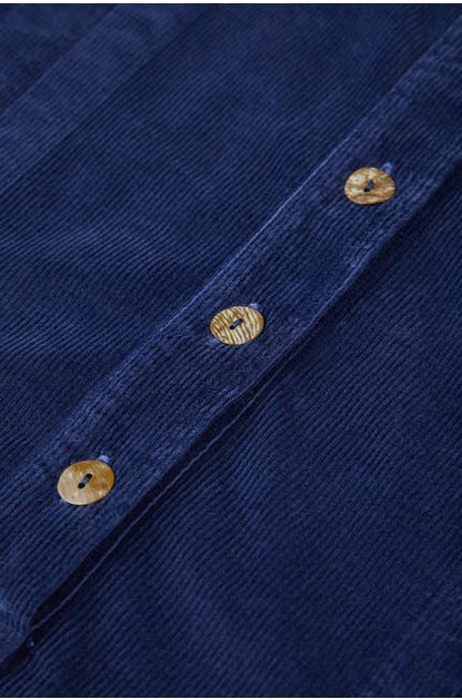 Sahara Cotton Babycord Shirt Dress Indigo