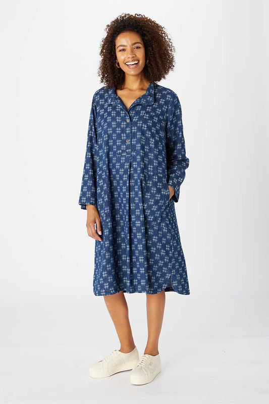 Sahara Broken Check Denim Shirt Dress