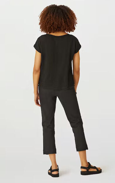 Sahara Crinkle Linen Top Black Black