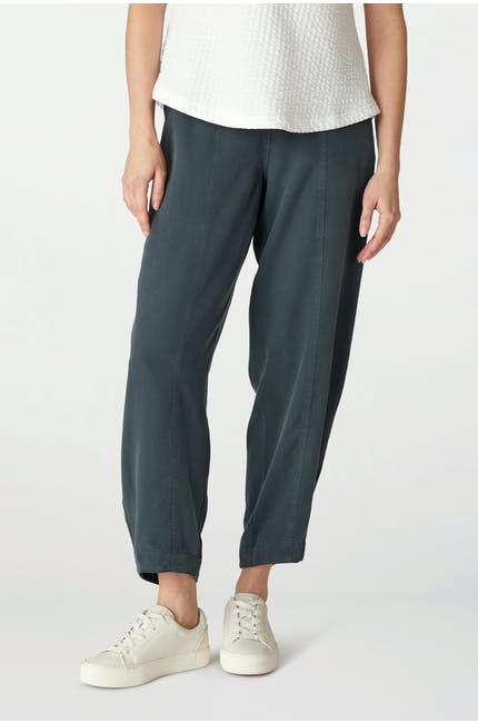 Sahara Texture Linen Crop Bubble Pant Soft Pine