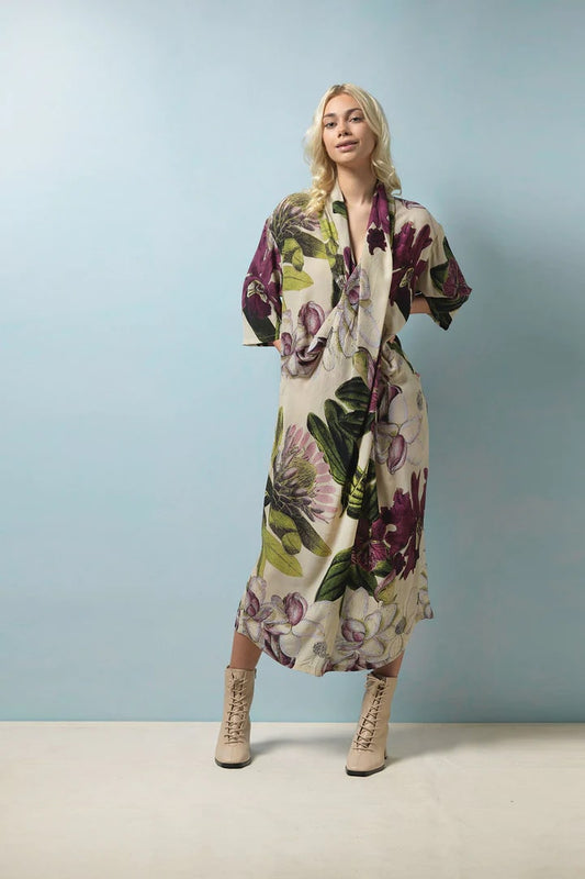 One Hundred Stars Rachel Dress Protea Stone Off-White
