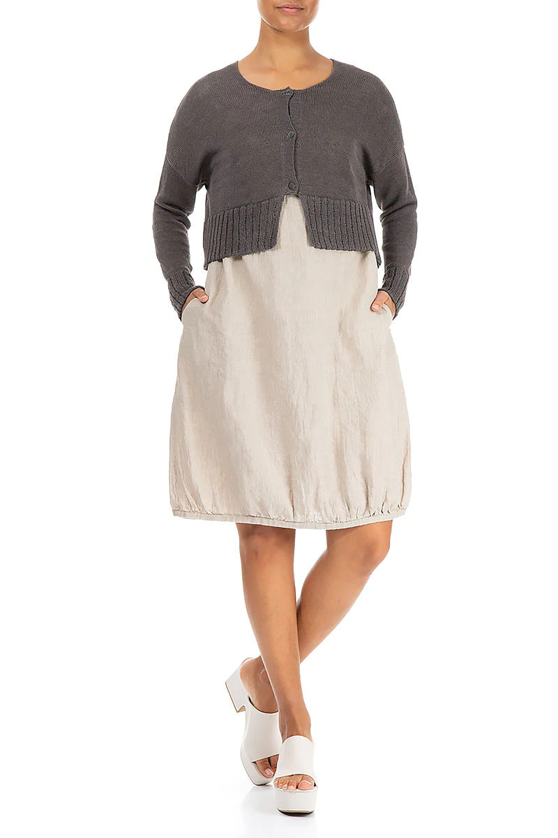 Grizas Linen 66123 Cardigan Brown Grey