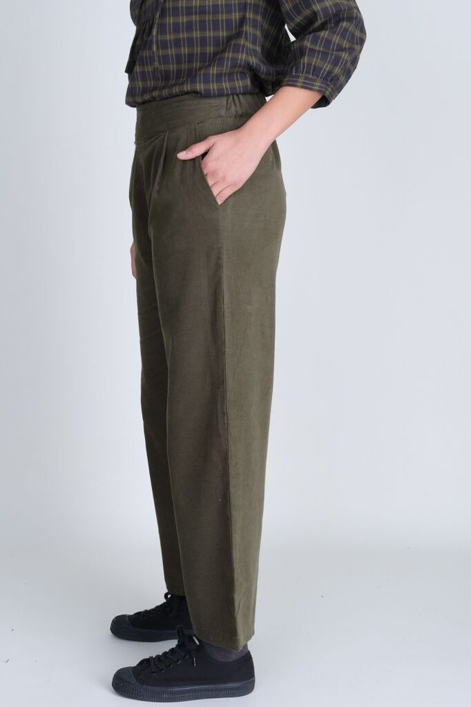 Bibico Carine Day Green Cord Trousers Green
