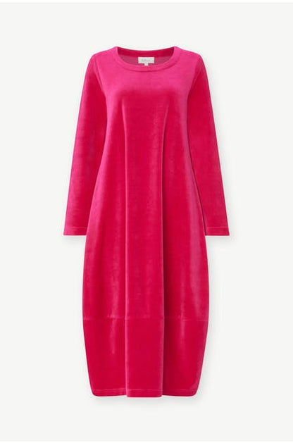 Sahara Velvet Jersey Bubble Dress Hot Pink