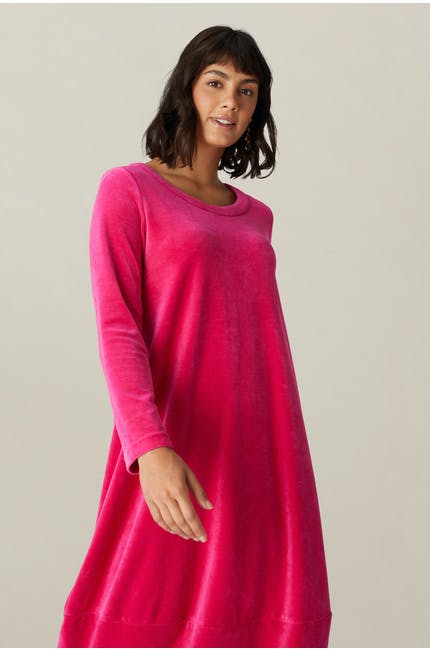 Sahara Velvet Jersey Bubble Dress Hot Pink