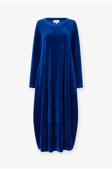 Sahara Velvet Jersey Bubble Dress Lapis