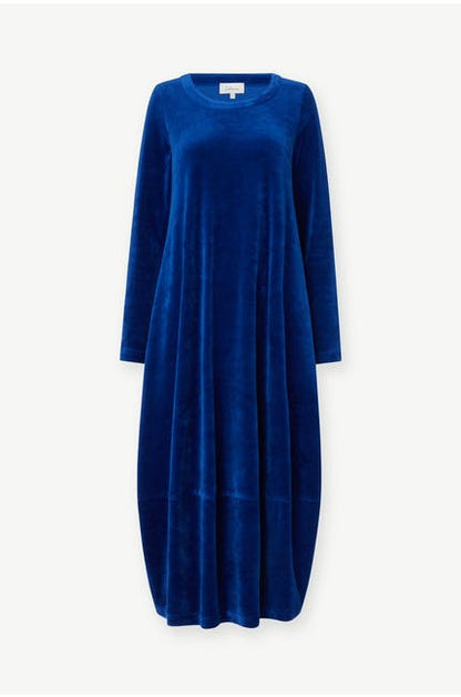 Sahara Velvet Jersey Bubble Dress Lapis