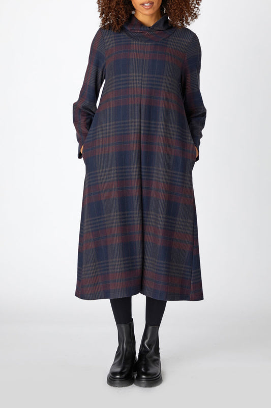 Sahara Brush Plaid Jersey Dress
