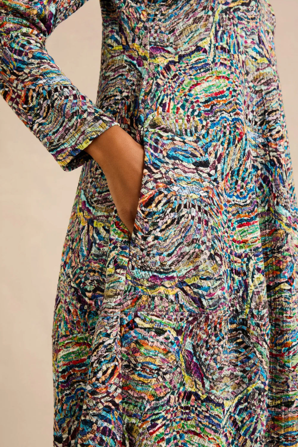Patchwork Fields Jersey Bubble Dress