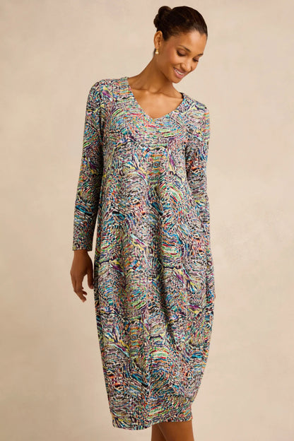 Patchwork Fields Jersey Bubble Dress