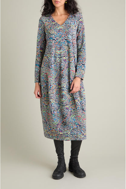 Patchwork Fields Jersey Bubble Dress