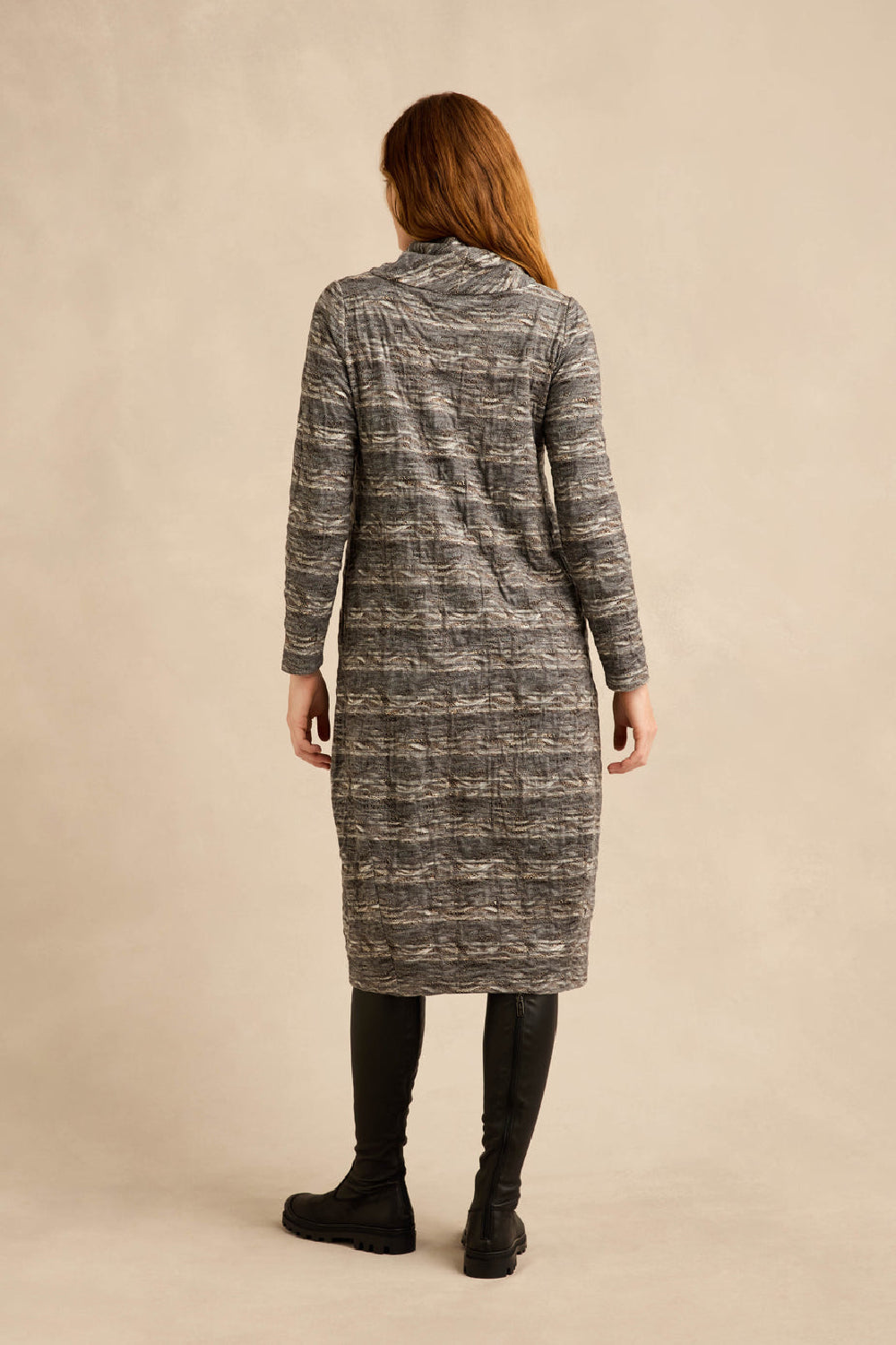 Abstract Ripple Jersey Bubble Dress