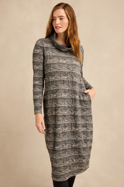 Abstract Ripple Jersey Bubble Dress