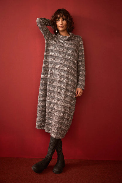 Abstract Ripple Jersey Bubble Dress