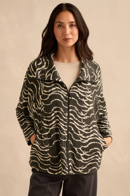 Dancing Waves Zip Boxy Jacket