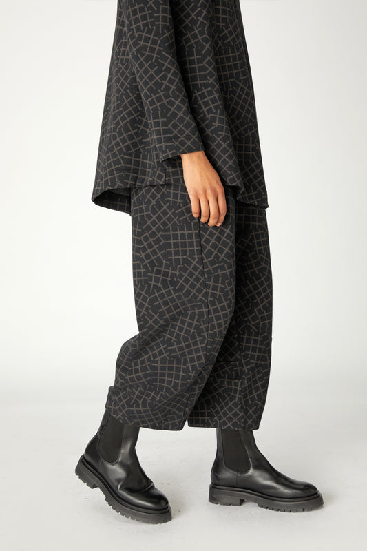 Sahara Grid Layer Jersey Trousers Charcoal