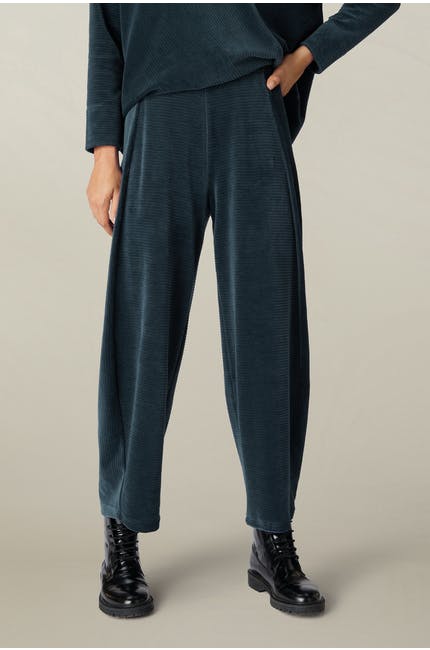 Sahara Velvet Ribbed Bubble Trouser Deep Teal