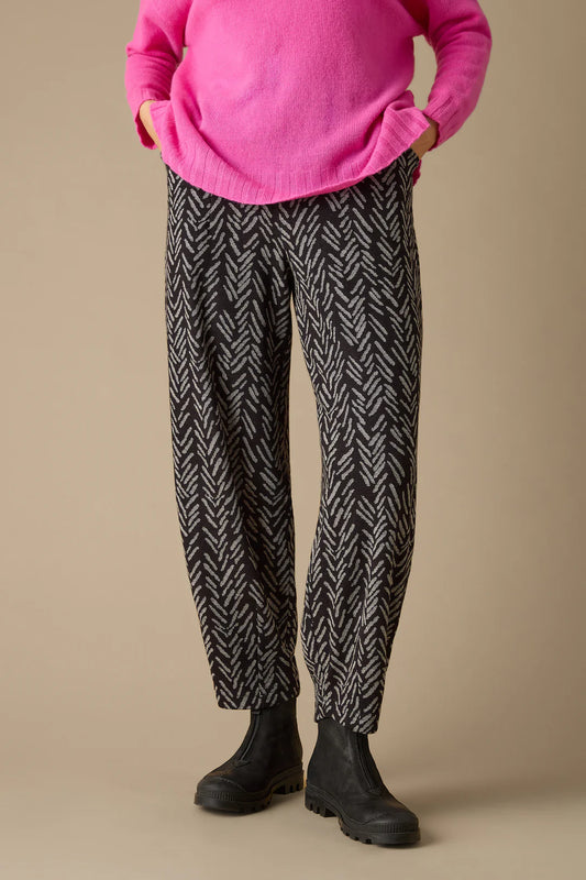Herringbone Jersey Jacquard Trousers
